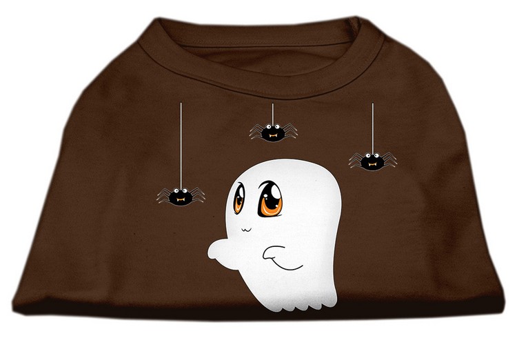 Sammy the Ghost Screen Print Dog Shirt Brown XS